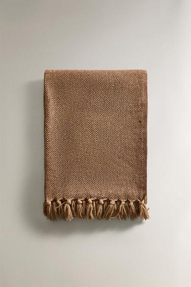 COPERTA FRANGE - Marrone di Zara