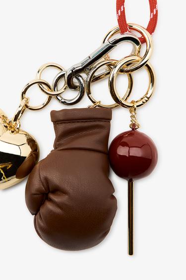 HEART AND GLOVE MULTI-CHARM KEYRING - Multicoloured by Zara - Image 3