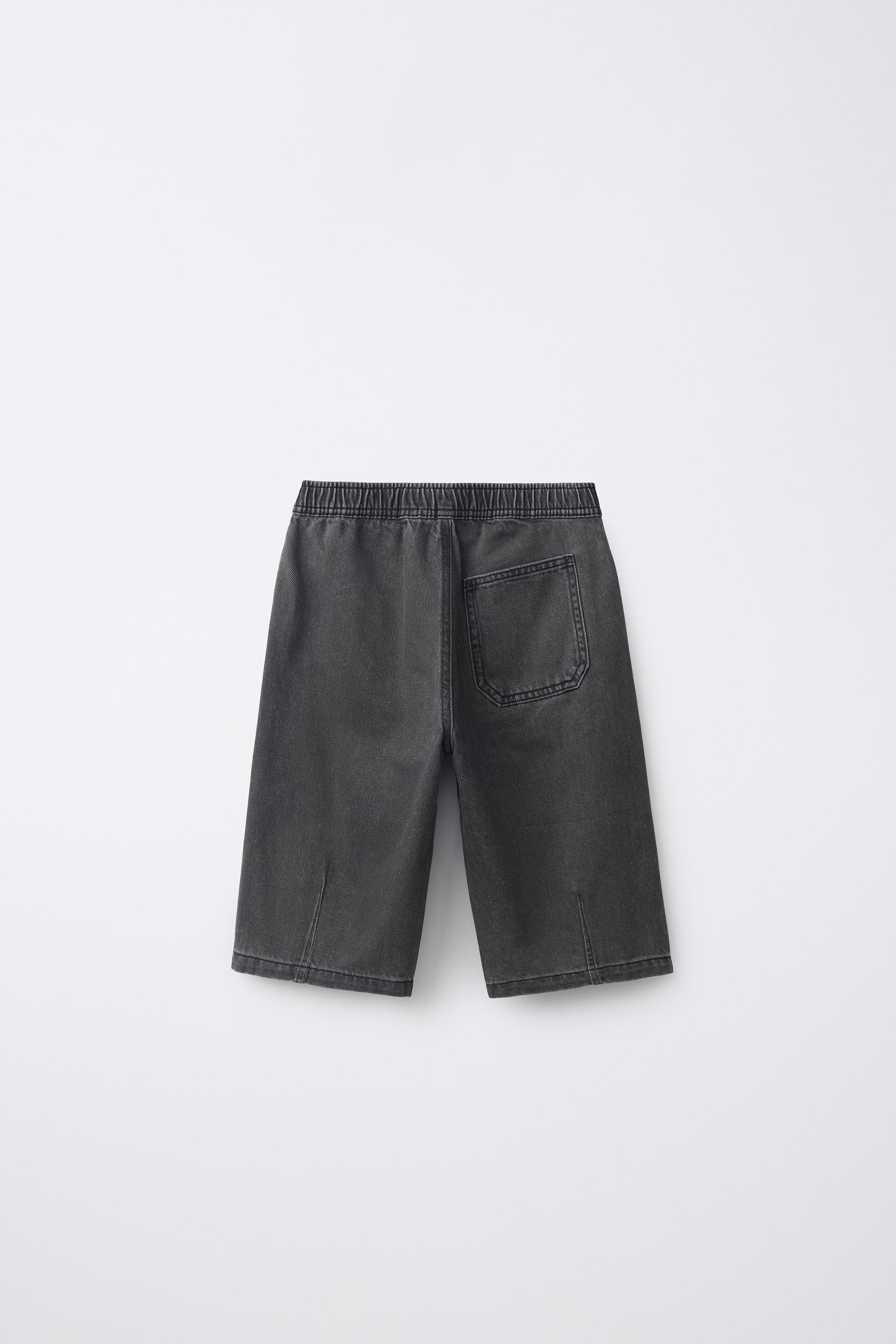 ロングデニムバミューダパンツ - ブラック | ZARA Japan / 日本