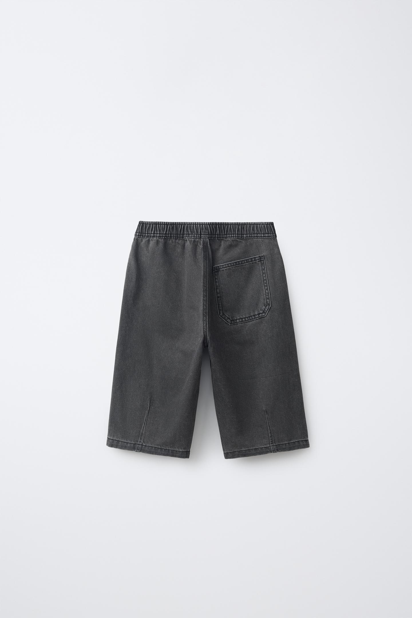 Детские шорты Zara Long Denim Bermuda, цвет: Чёрный — фото 3