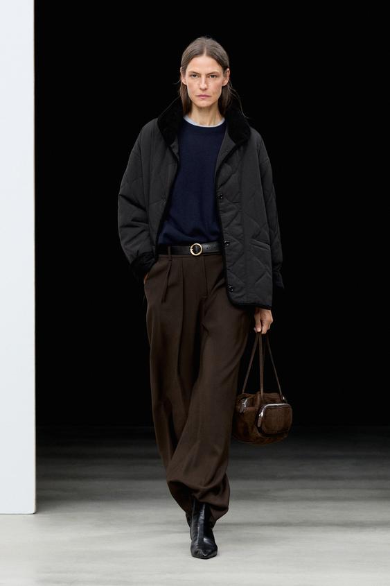 Zara Jacket with wavy stitching detail - Black - Image 0