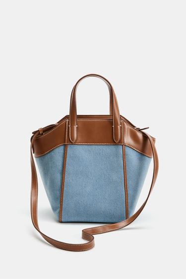 حقيبة ميني شوبير دنيم - أزرق جينز الخاص بـ Zara