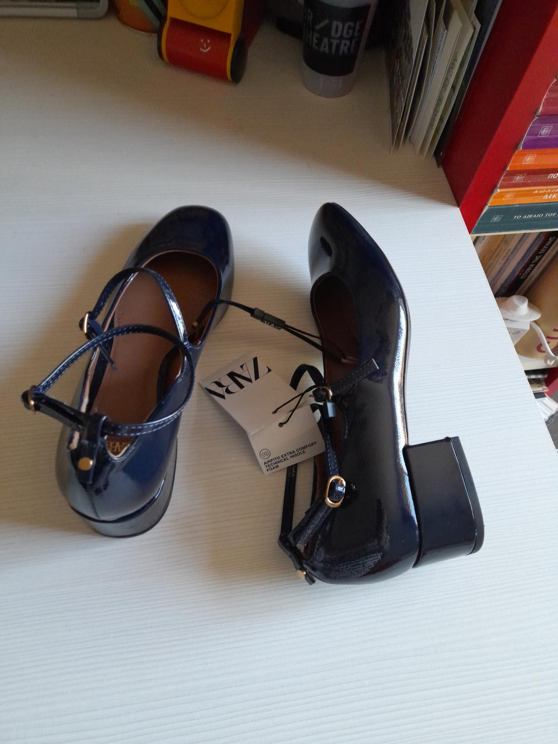 FAUX PATENT BALLERINAS WITH STRAPS - Image 8