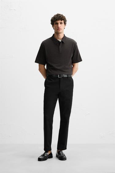 REGULAR FIT CHINO TROUSERS - Black by Zara - Image 0
