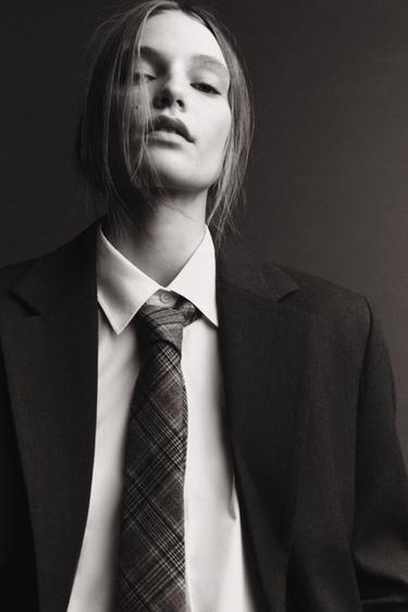 CHECKED TIE - Grey by Zara - Image 2