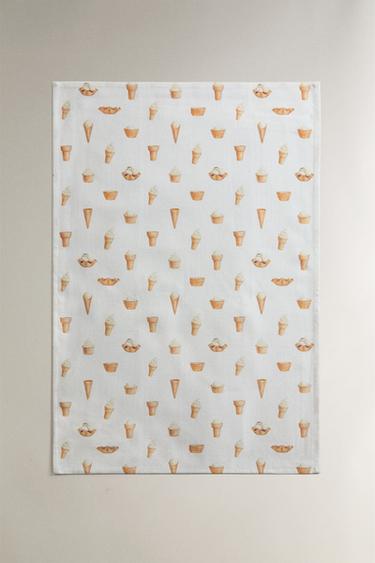 PACK OF ICE CREAM TEA TOWELS (PACK OF 2) - Yellow by Zara - Image 1