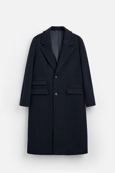 WOOL BLEND COAT - Navy blue by Zara