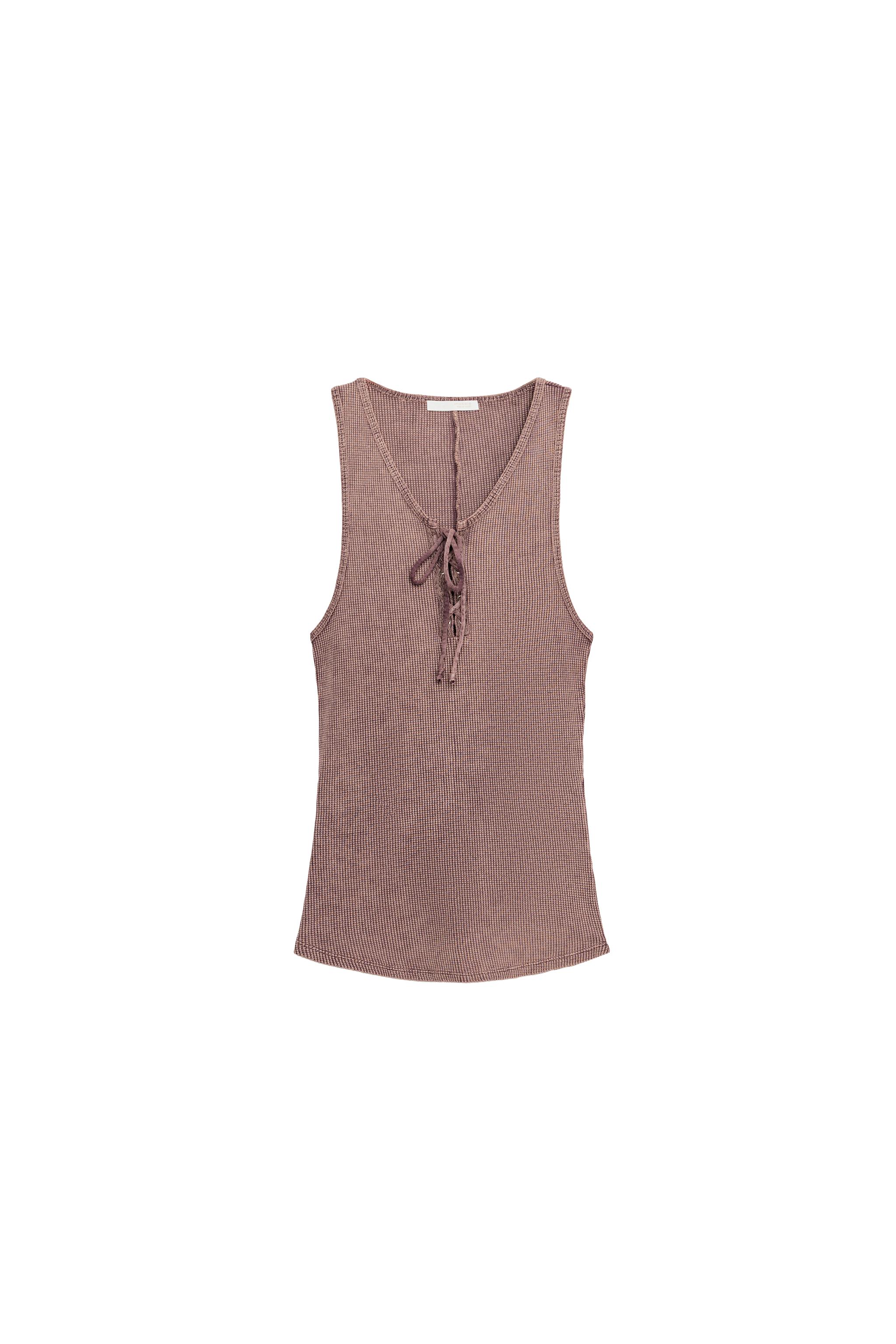 WASHED EFFECT DRAWSTRING TOP