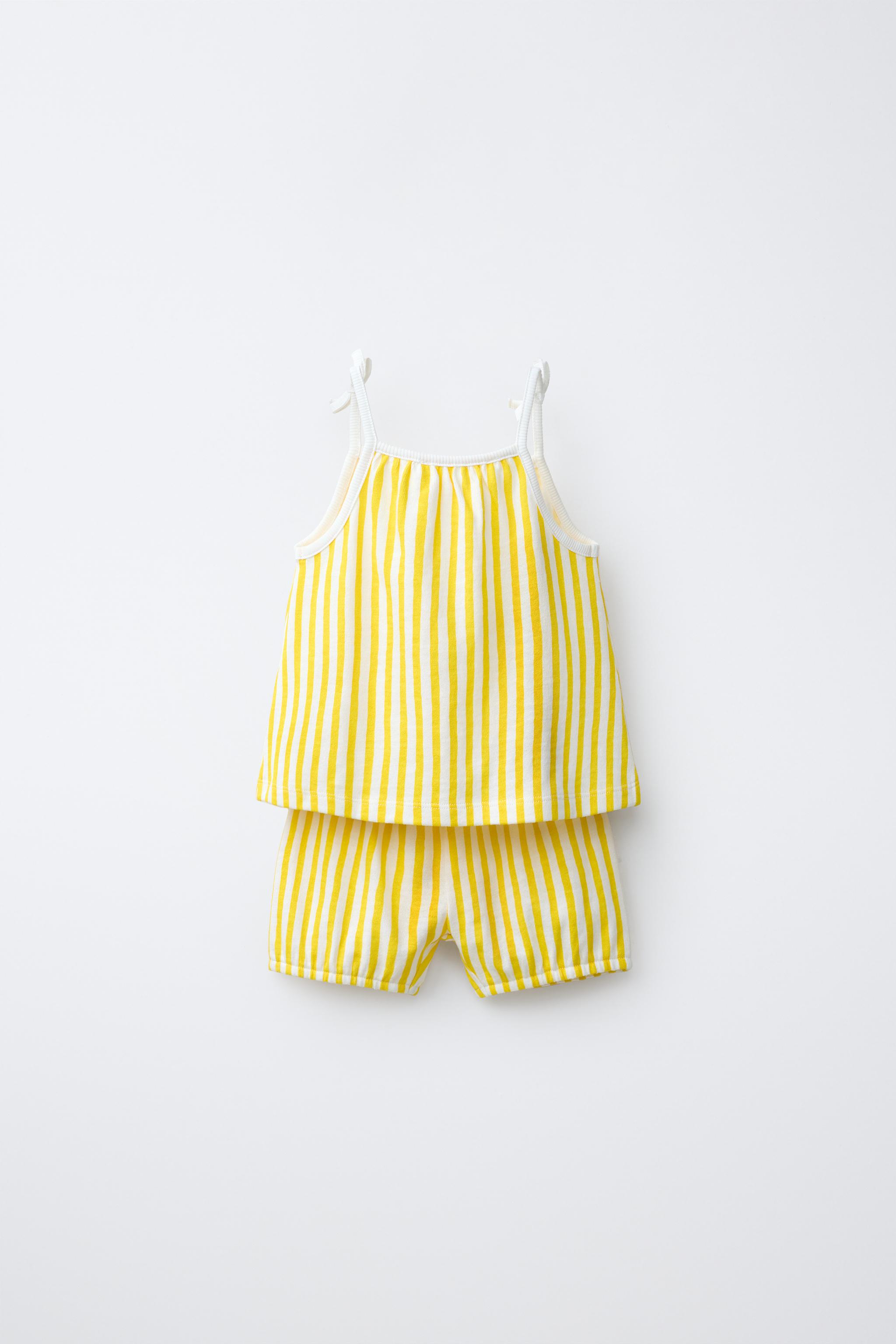 Детские топы Zara STRIPED T-SHIRT AND BLOOMER SET — фото 3
