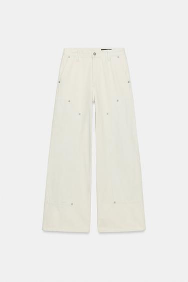 JEANS ZW COLLECTION TRABILLA 미드라이즈 - Zara 크림