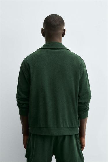 SWEAT SERVIETTE ZIPPÉ - Vert bouteille de Zara - Image 2