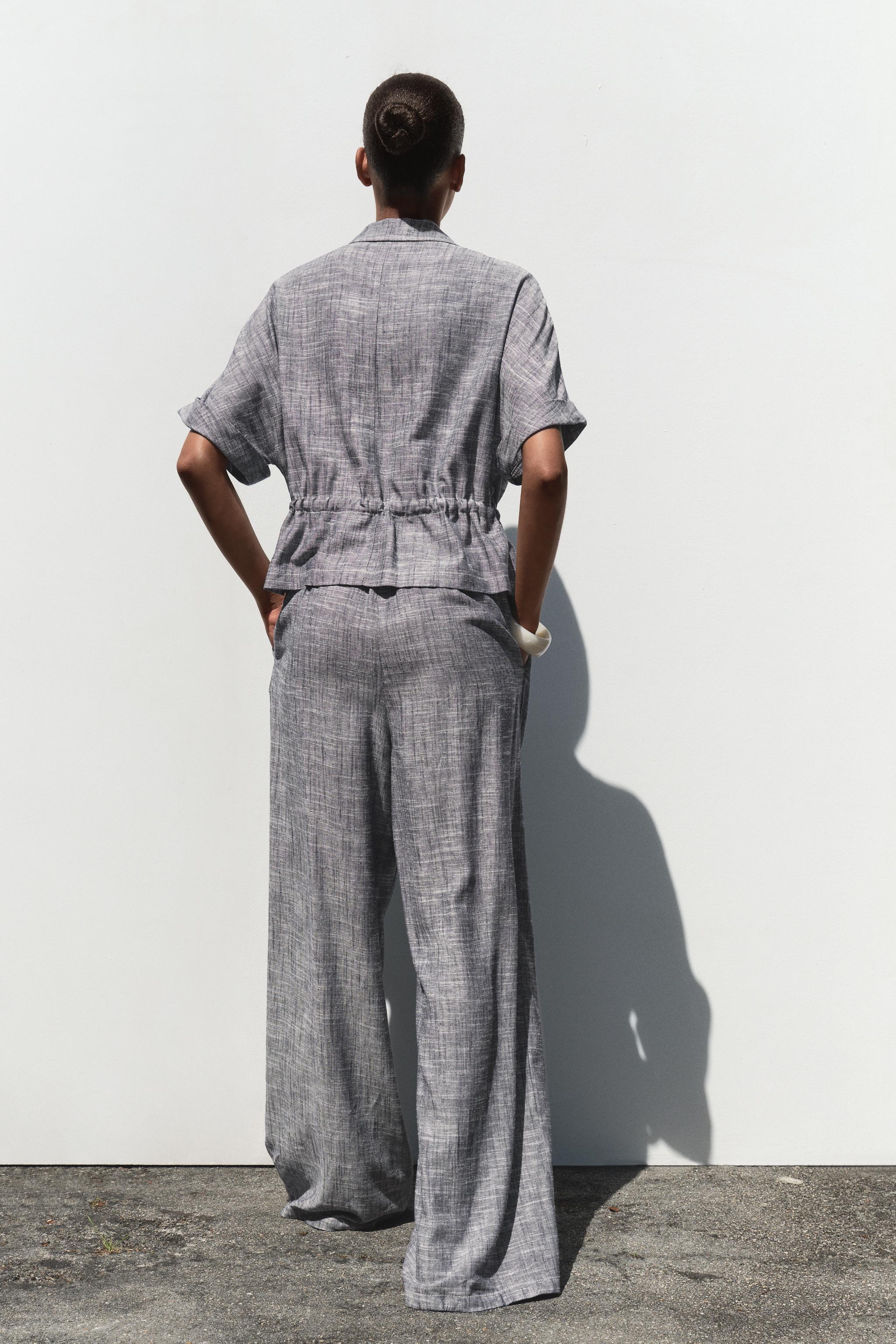リネンワイドパンツ - インディゴブルー | ZARA Japan / 日本