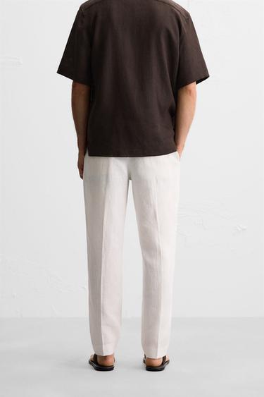 100% LINEN TROUSERS - White by Zara - Image 2