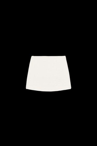 Zara TEXTURED SKORT - Ecru - Image 0