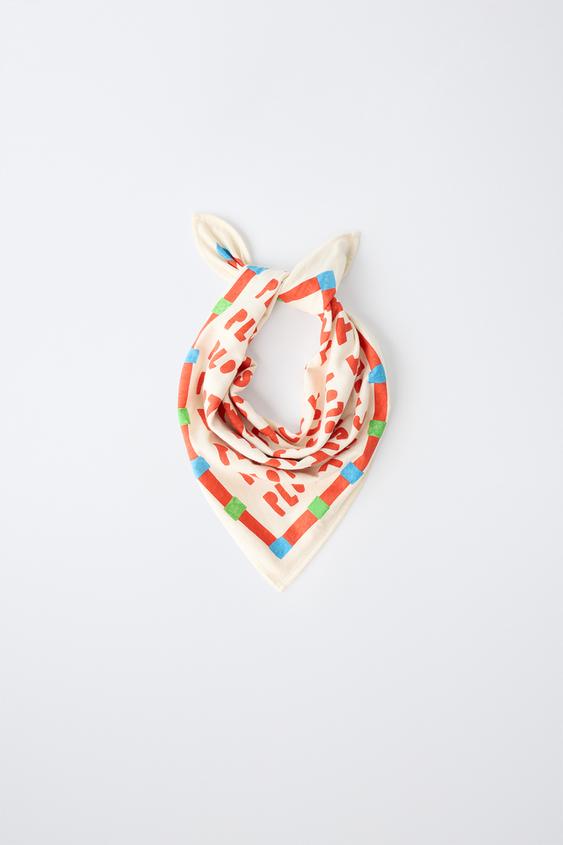 CLARA CEBRIAN © PRINT BANDANA - Ecru by Zara - Image 0
