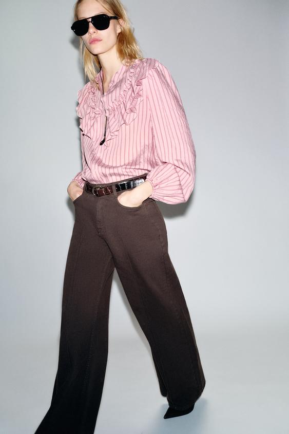 RUFFLED STRIPED SHIRT