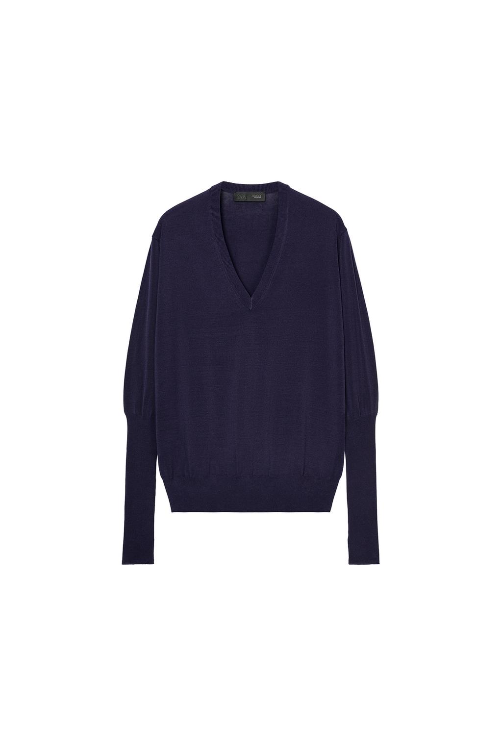 EXTRAFINE V-NECK KNIT JUMPER - image 3