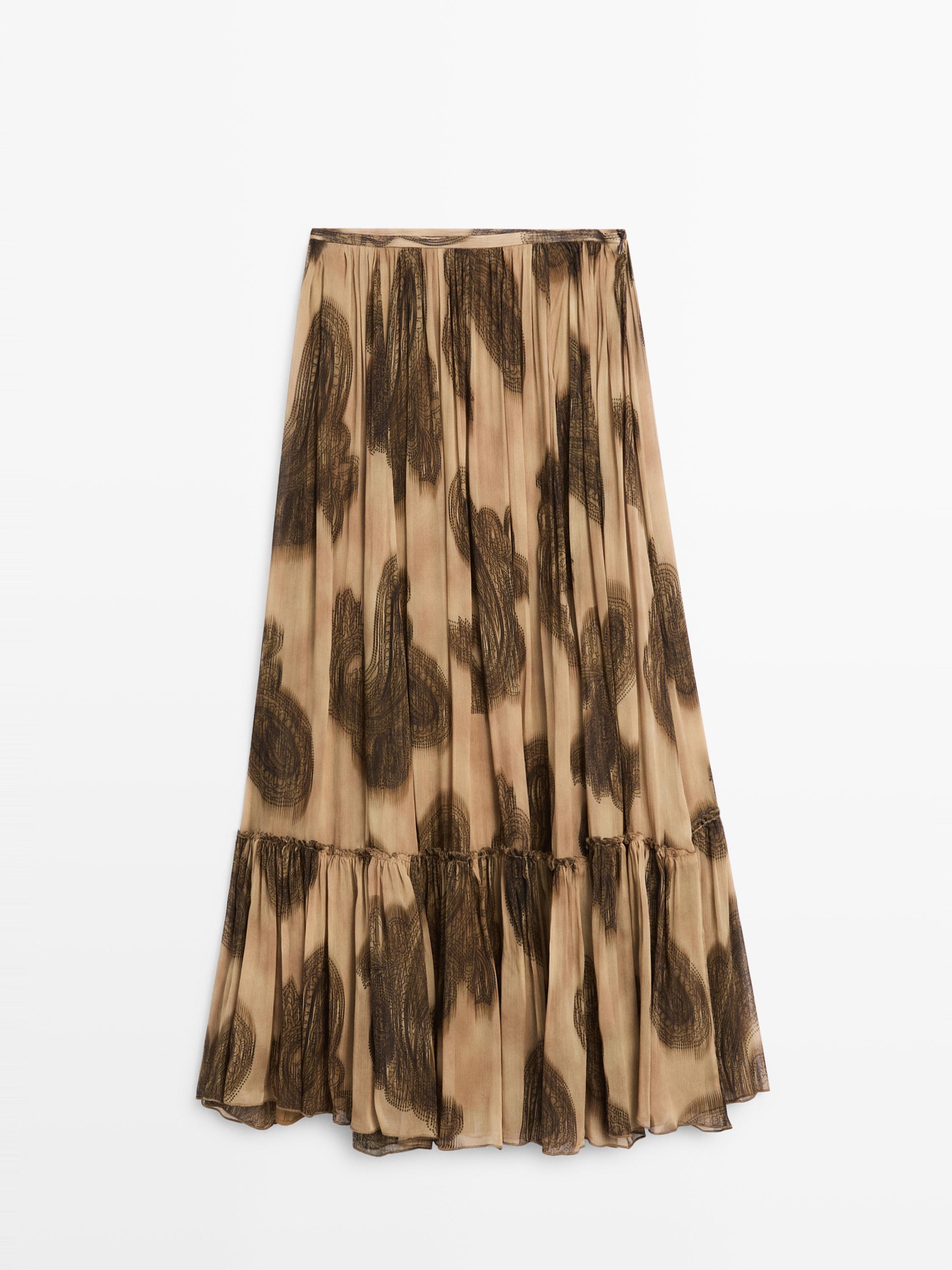 Long paisley print skirt