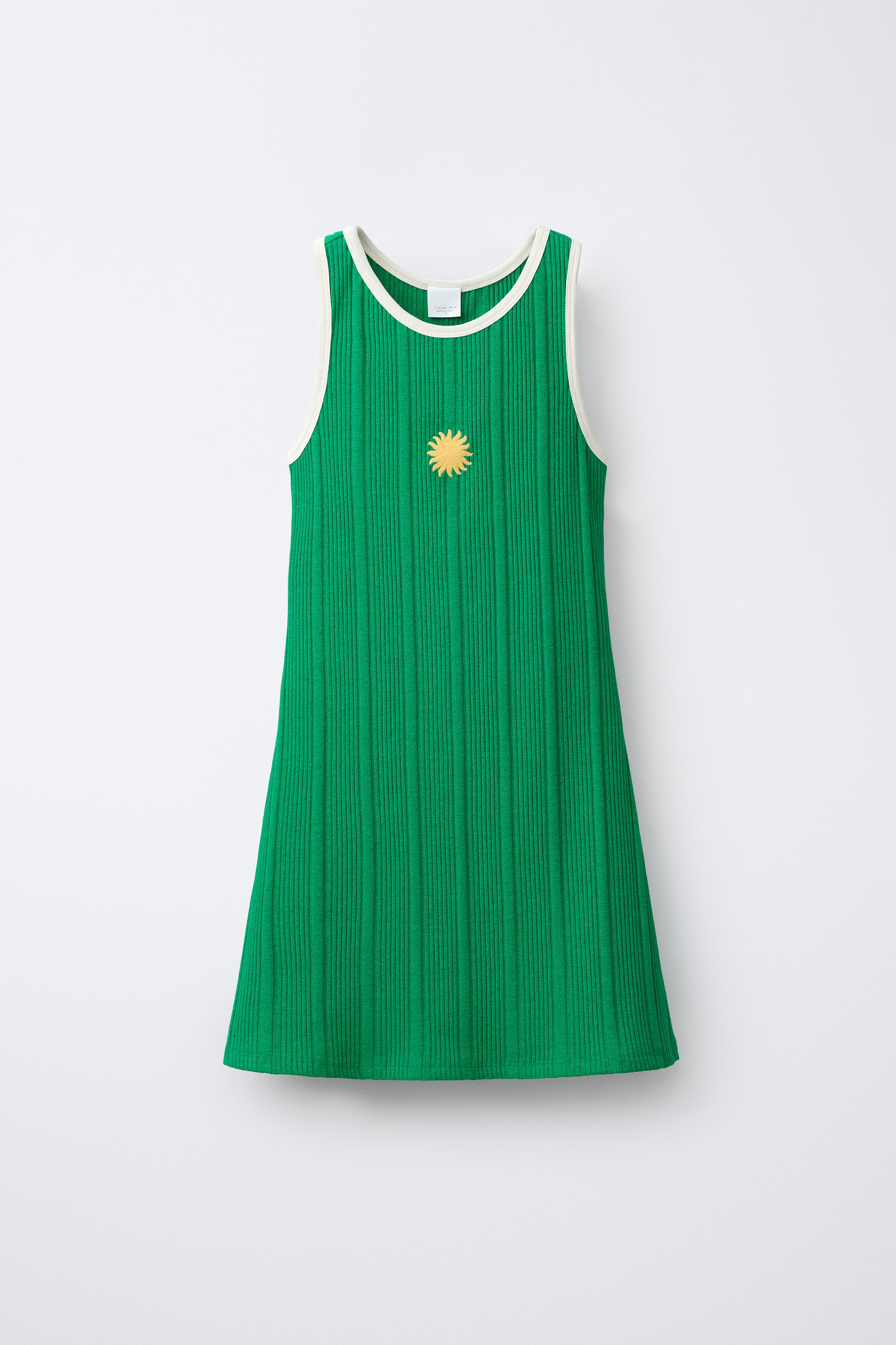 EMBROIDERED SUN RIB DRESS