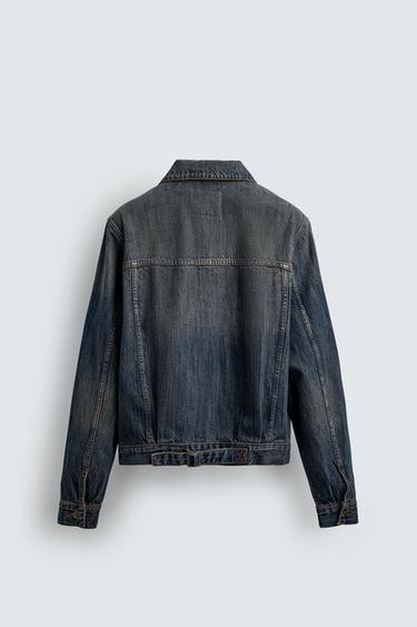 CROPPED FIT DENIM JACKET - Blue / Green by Zara - Image 7