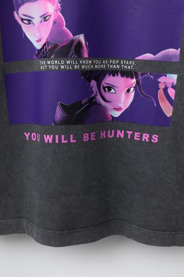 KPOP DEMON HUNTERS™ NETFLIX © T-SHIRT MIT VERWASCHENEM PRINT - Anthrazit dunkel von Zara