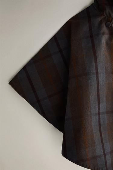 CAPE ENFANT À CARREAUX TARTAN - Marron-Bleu de Zara - Image 2