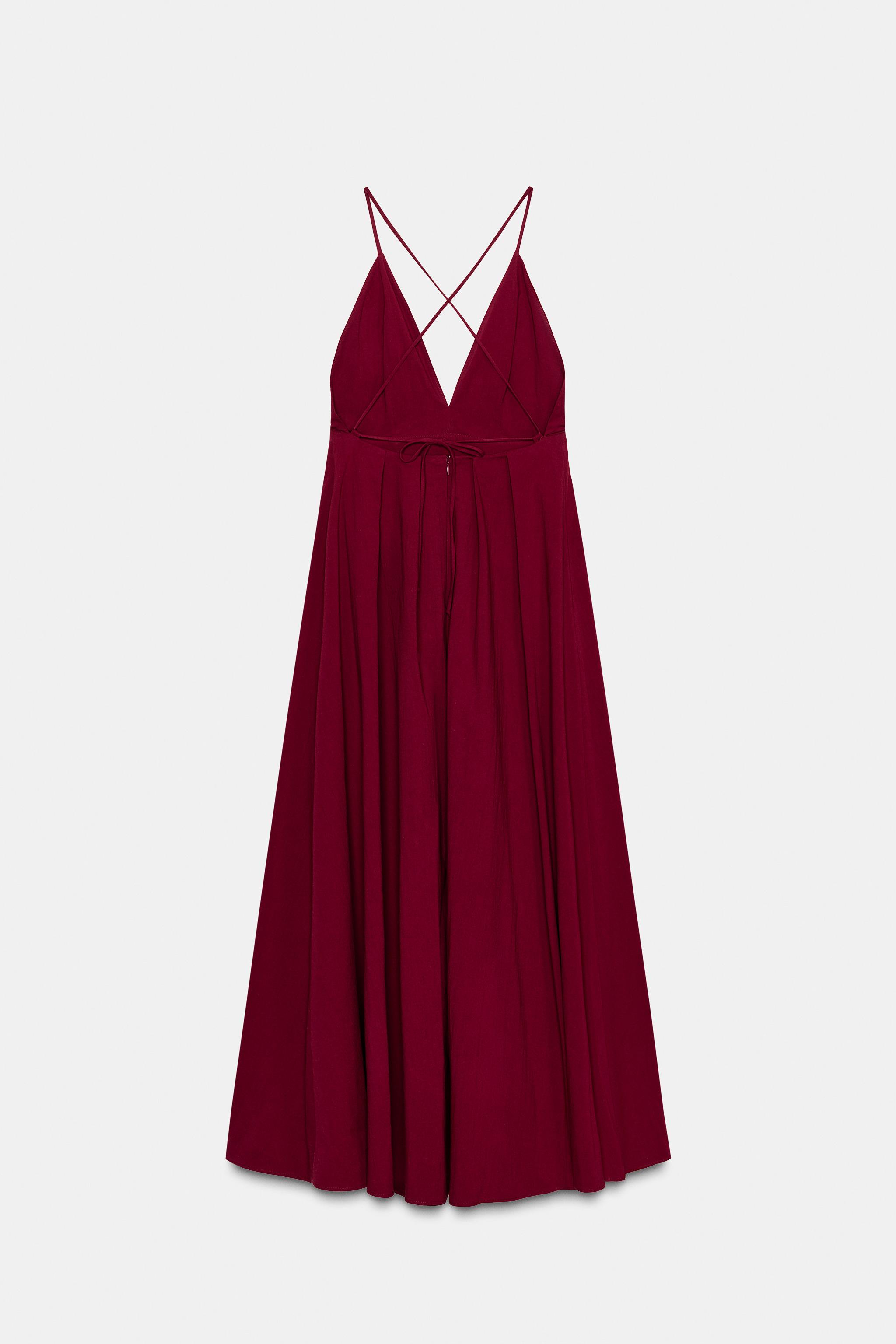 ZW COLLECTION LONG BACKLESS DRESS - Burgundy | ZARA Australia ZW COLLECTION LONG BACKLESS DRESS - Burgundy | ZARA Australia