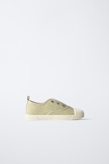 SNEAKERS IN COTONE - Verde cachi di Zara - Immagine 0