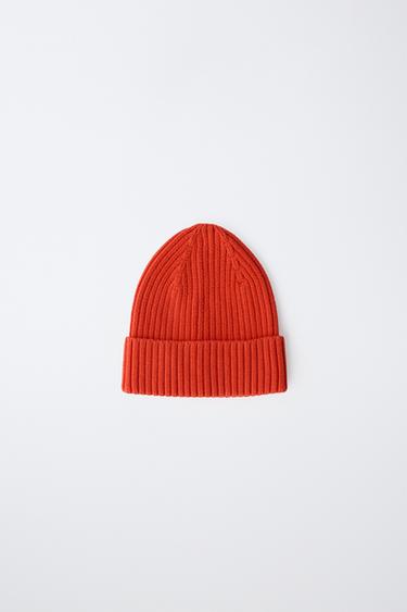 KNIT BEANIE - Light red by Zara