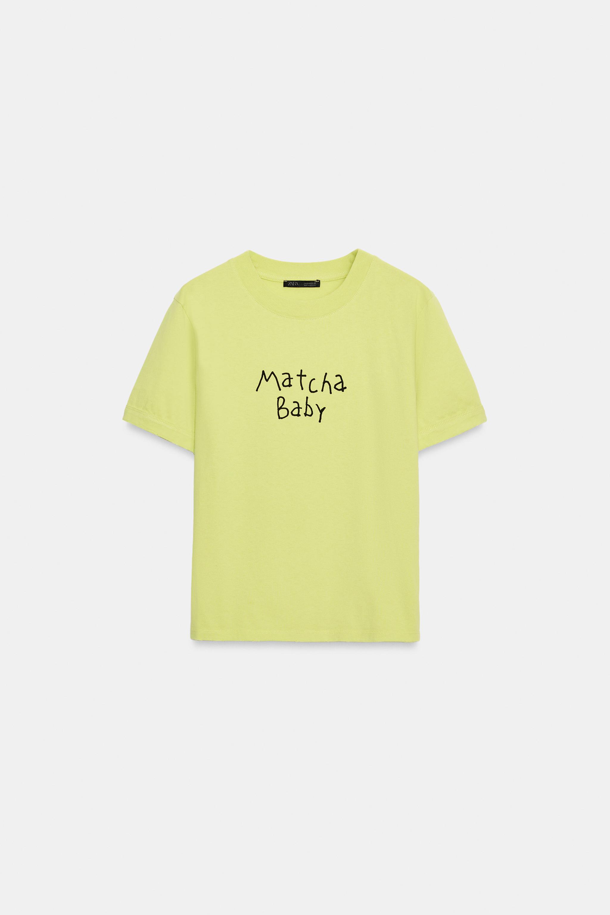 Женские футболки Zara RUSTIC TEXT T-SHIRT — фото 5