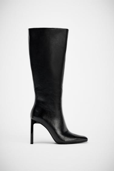 POINTED TOE HEELED BOOTS - Black by Zara