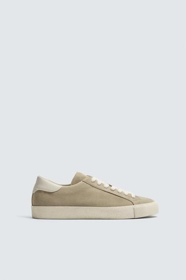 LEATHER TRAINERS - Sand Brown by Zara - Image 0