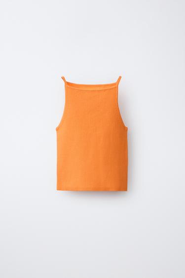 Zara 羅紋上衣 - 橙色