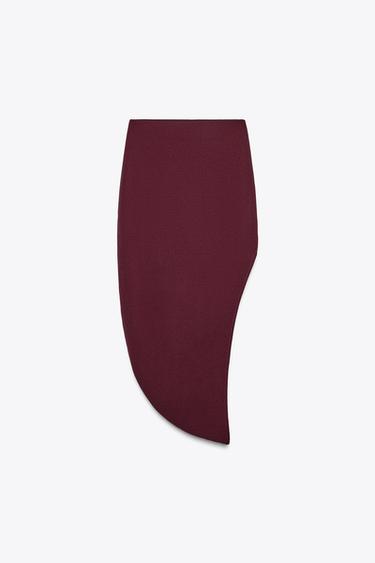 SAIA ASIMÉTRICA CREPÉ - Burgundy de Zara