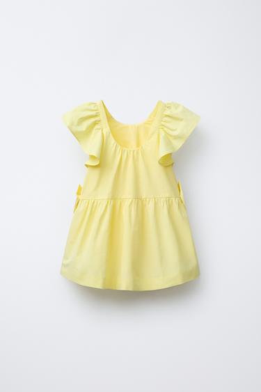 POPLIN DRESS WITH BOWS - Yellow by Zara - Image 1