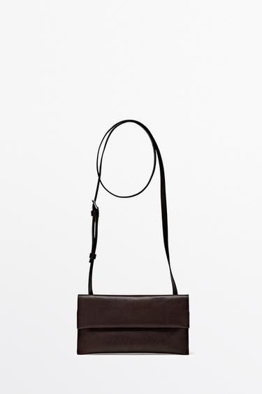 Bolso bandolera piel napa - Marrón de Zara - Imagen 0