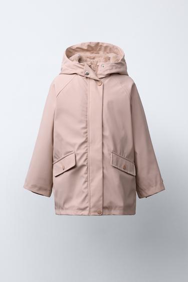 CAZADORA WATER REPELLENT ENGOMADA EFECTO PELO - Rosa de Zara