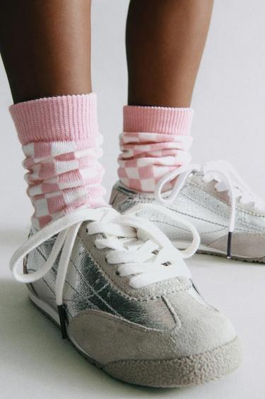 2-PACK OF CHEQUERED SOCKS - Pink by Zara