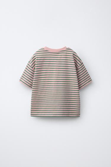 STRIPED T-SHIRT - Pastel pink by Zara - Image 1