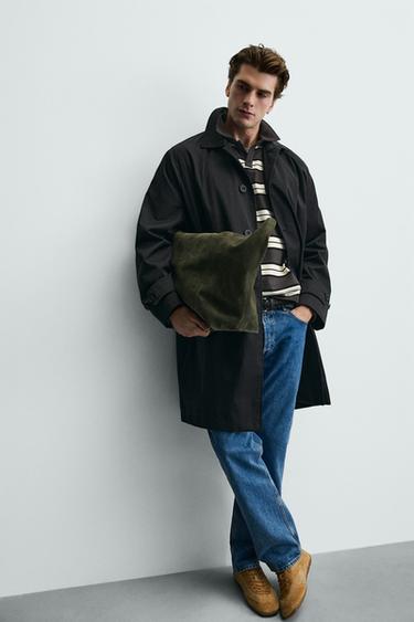 GABARDINE REGULAR FIT DÉPERLANTE - Noir de Zara - Image 5
