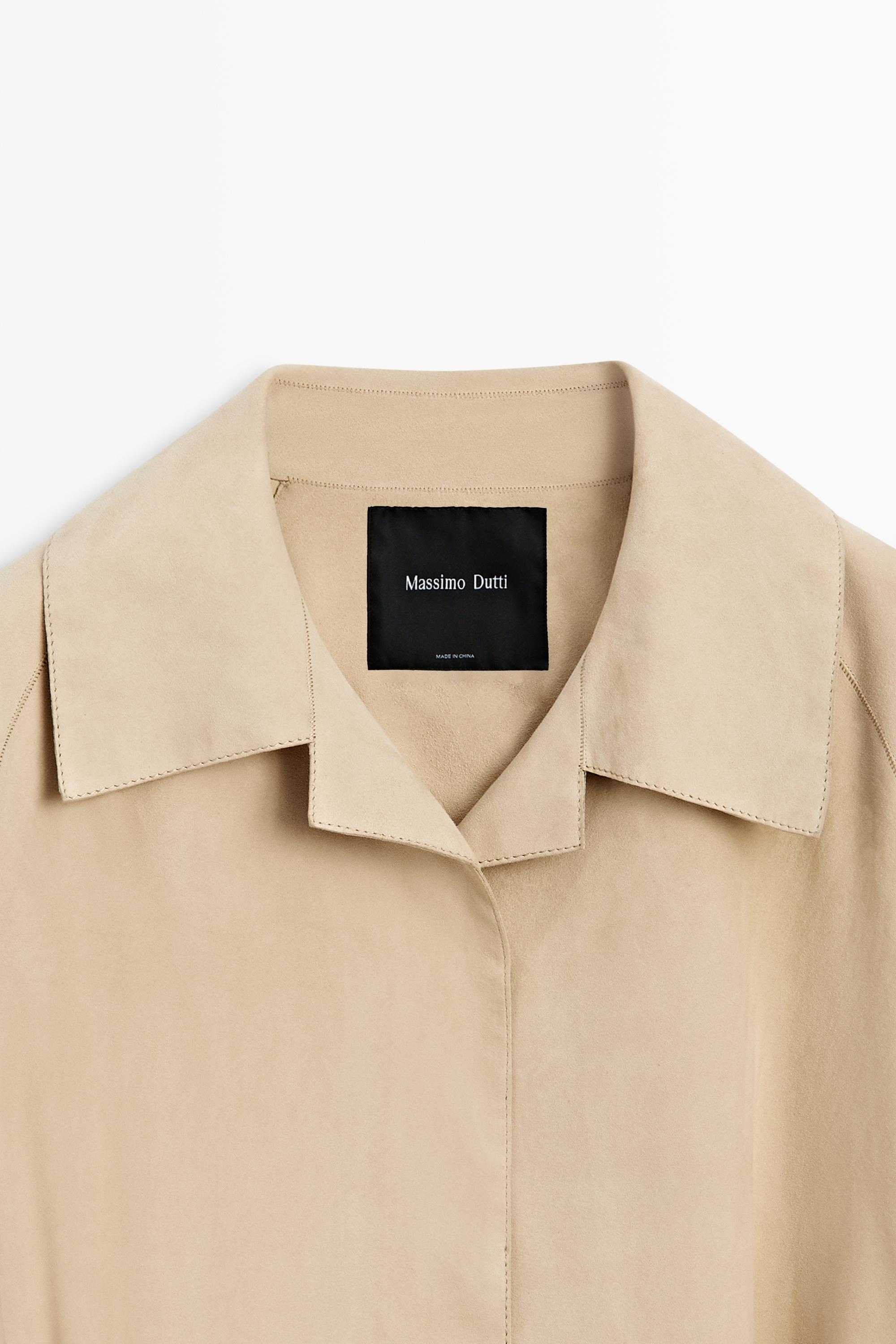 Manteau long en daim