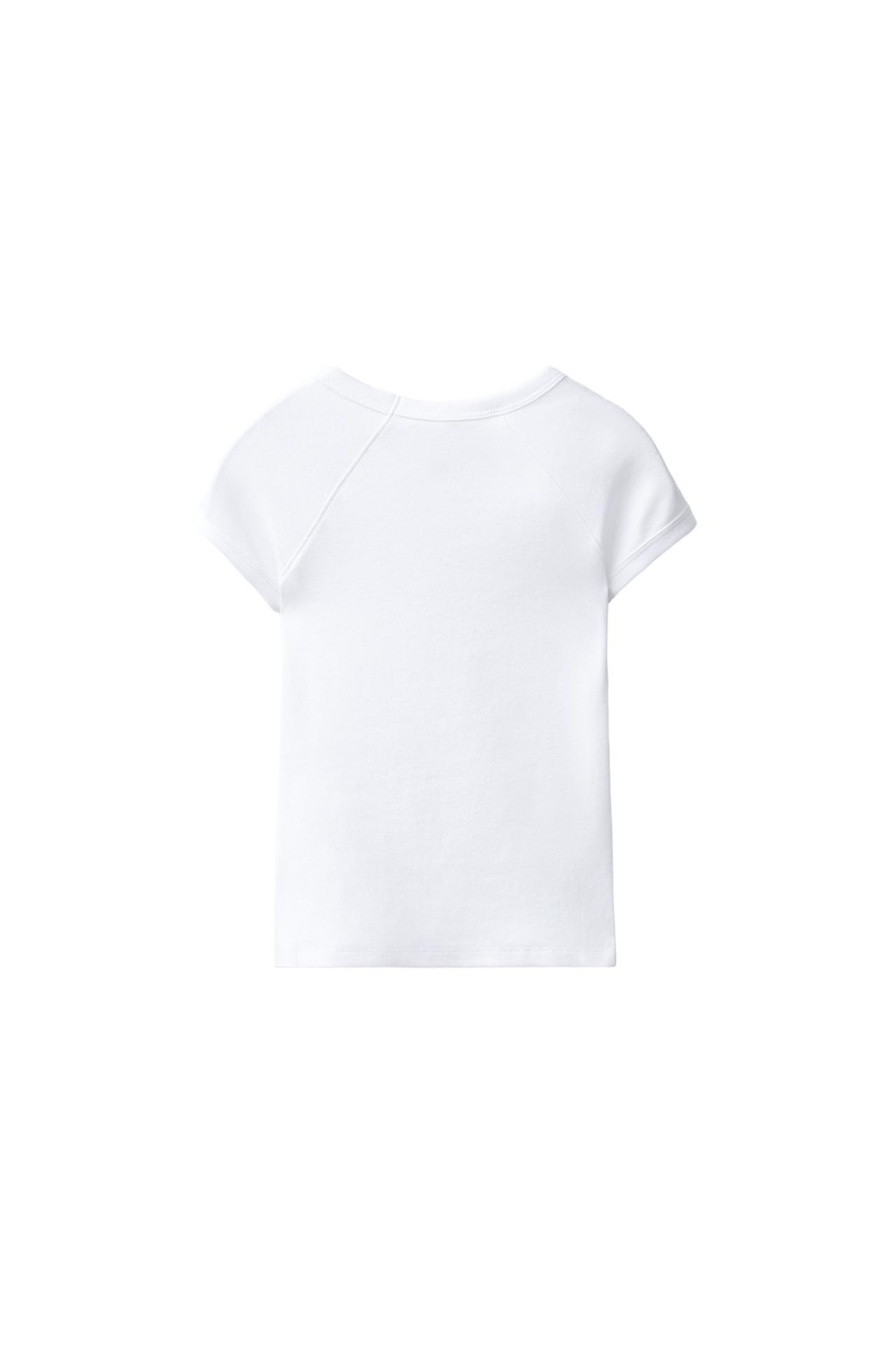 COTTON AND MODAL PLAIN T-SHIRT — White