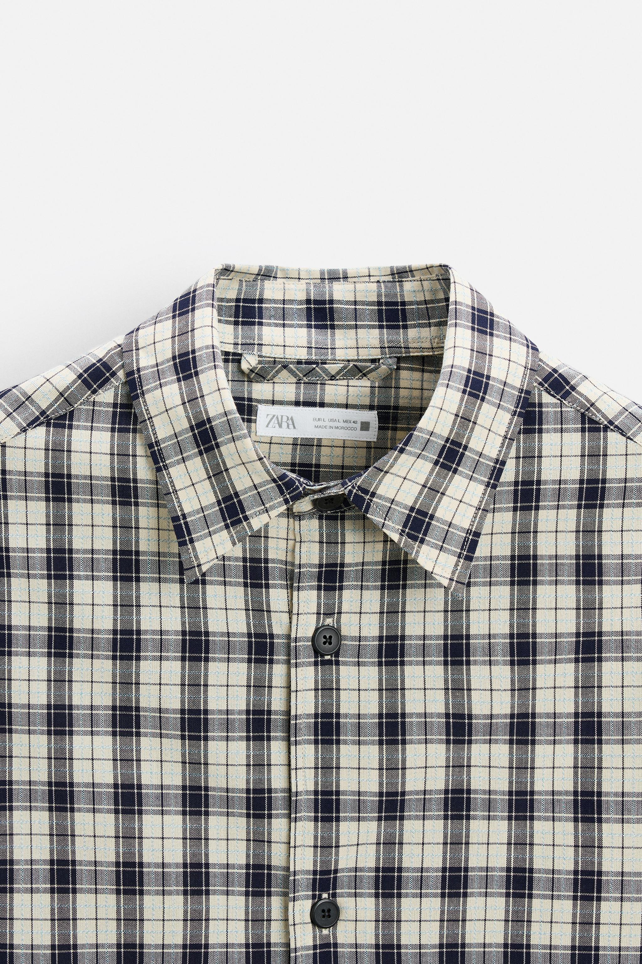 PLAID SHIRT - Beige | ZARA Canada