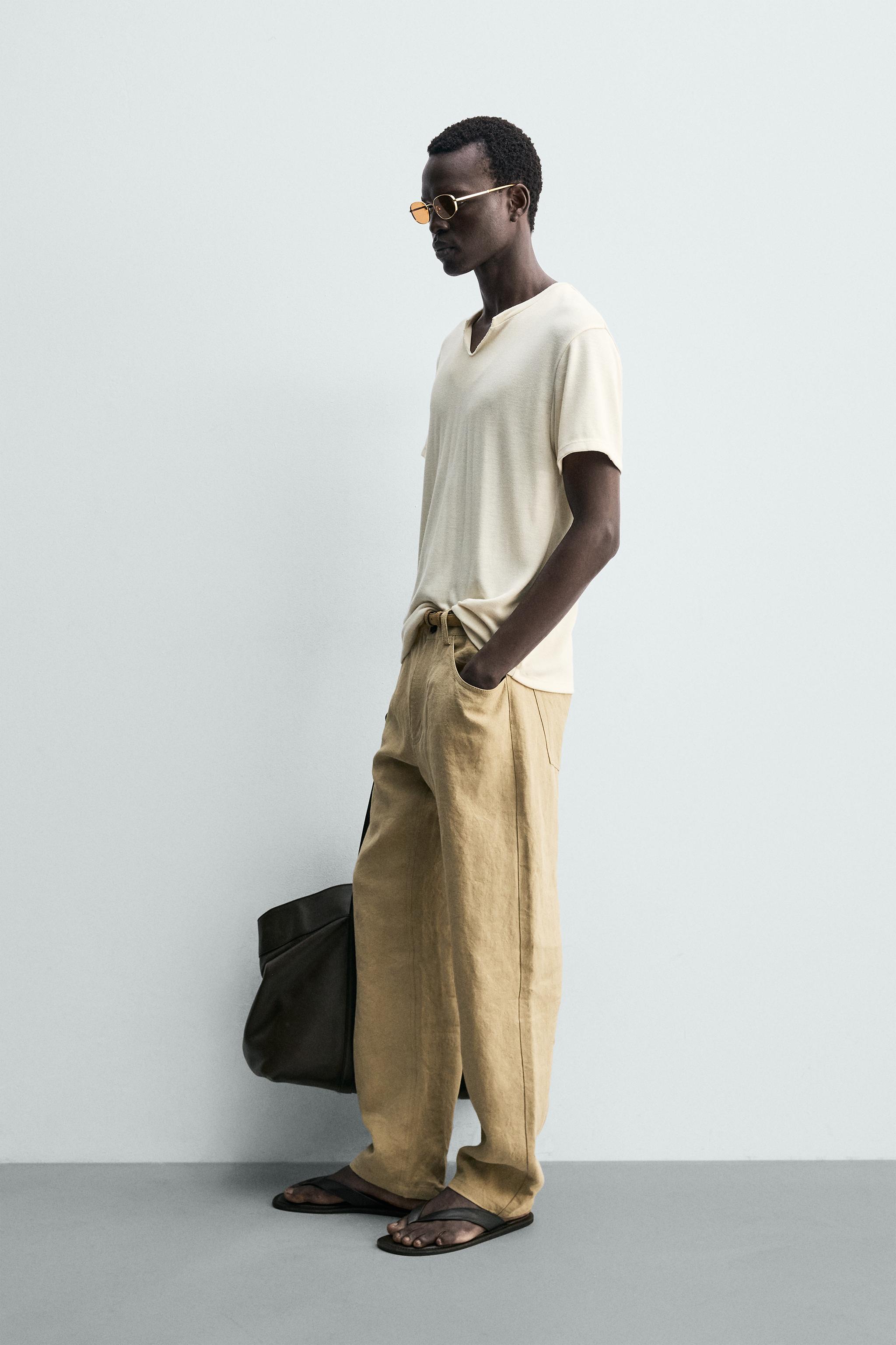 OPEN HENLEY NECK T-SHIRT
