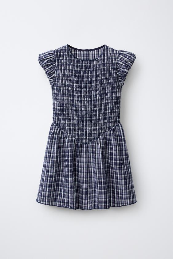 VESTIDO CUADROS GOMAS - Marino de Zara - Imagen 0