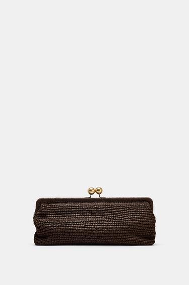 WOVEN CLUTCH - Brown by Zara