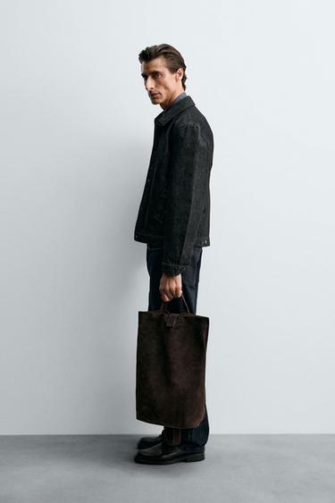 REGULAR FIT DENIM JACKET - Black by Zara - Image 3