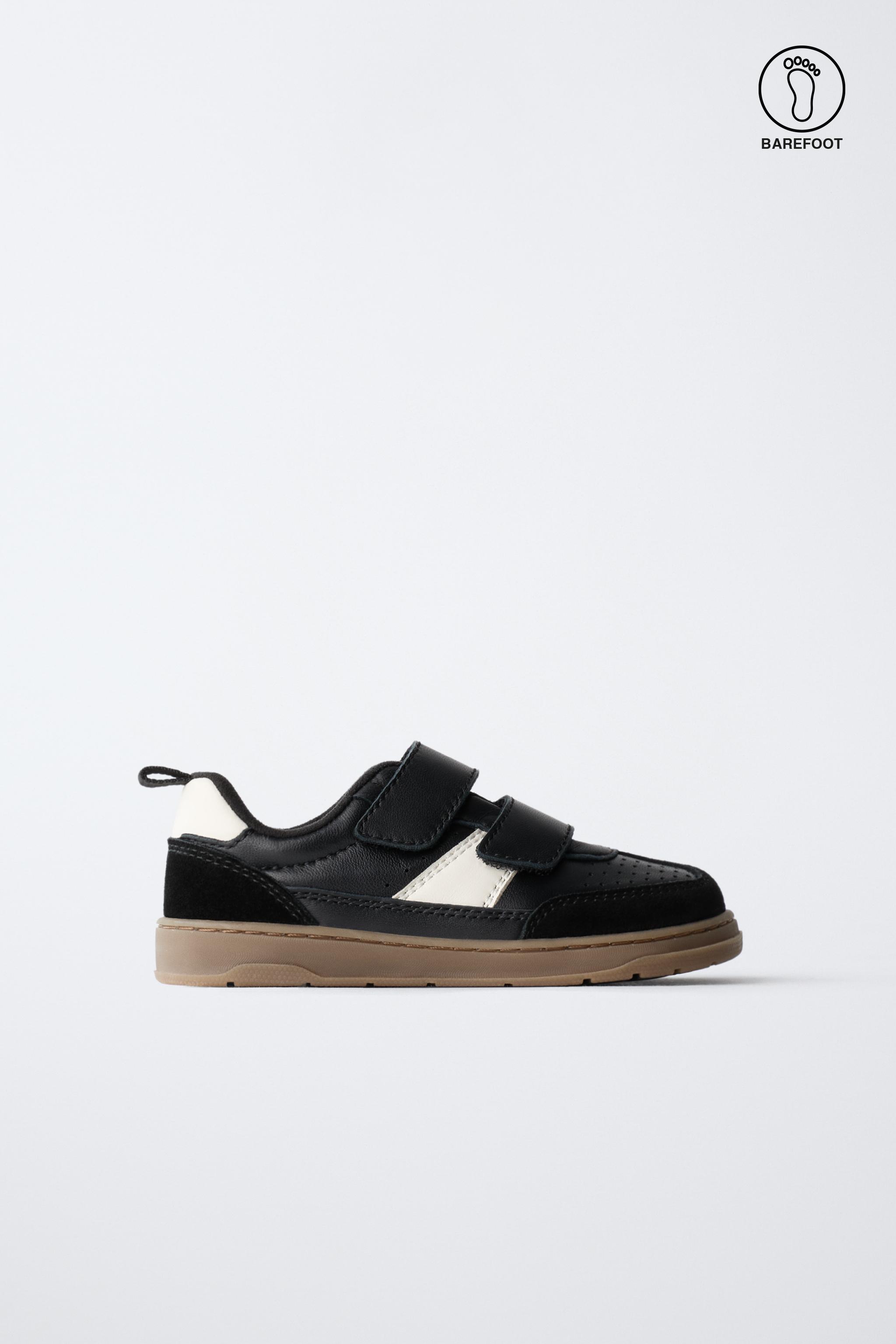 LEATHER BAREFOOT SNEAKERS — Black
