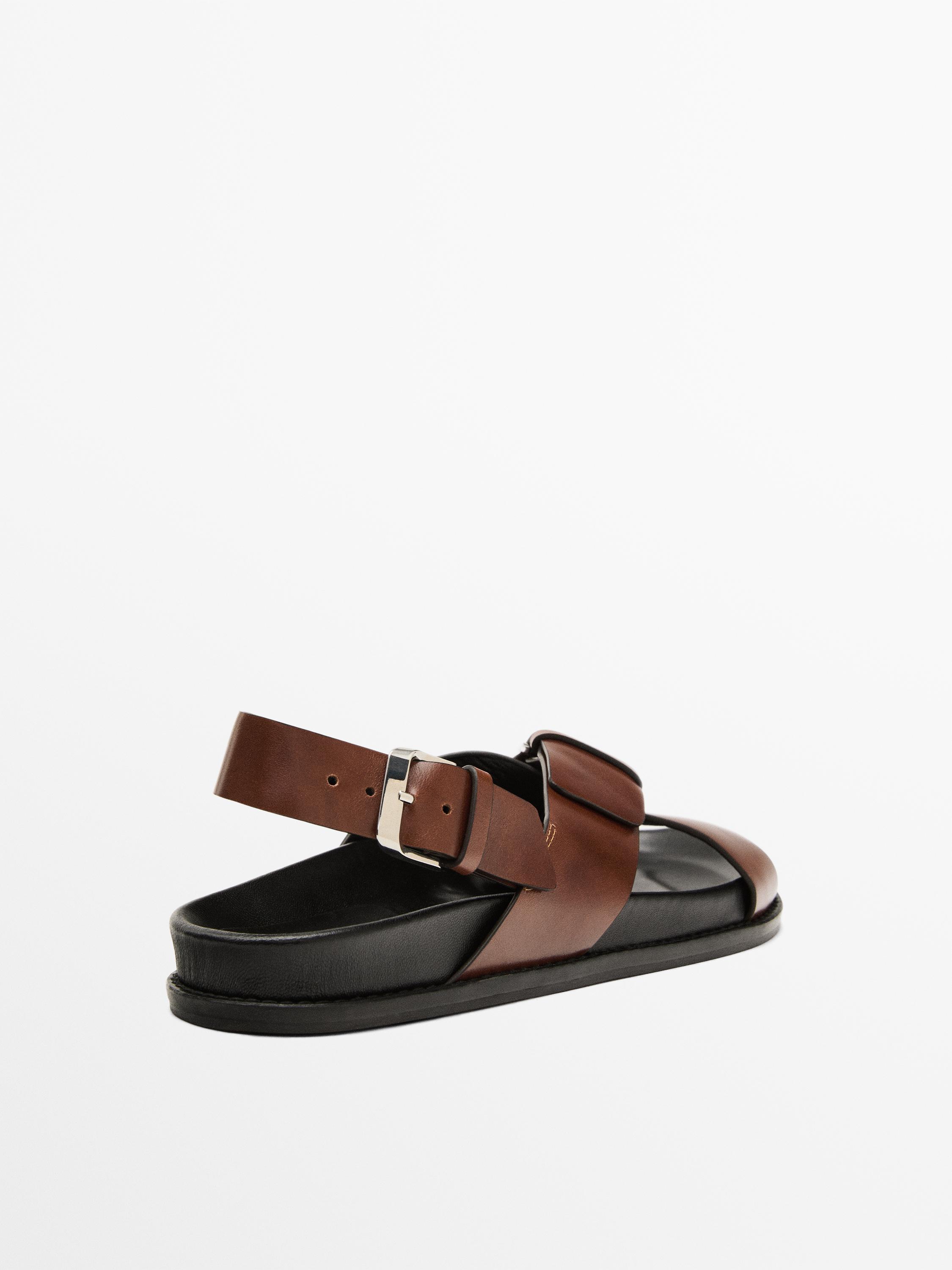 Sandales cuir croisées