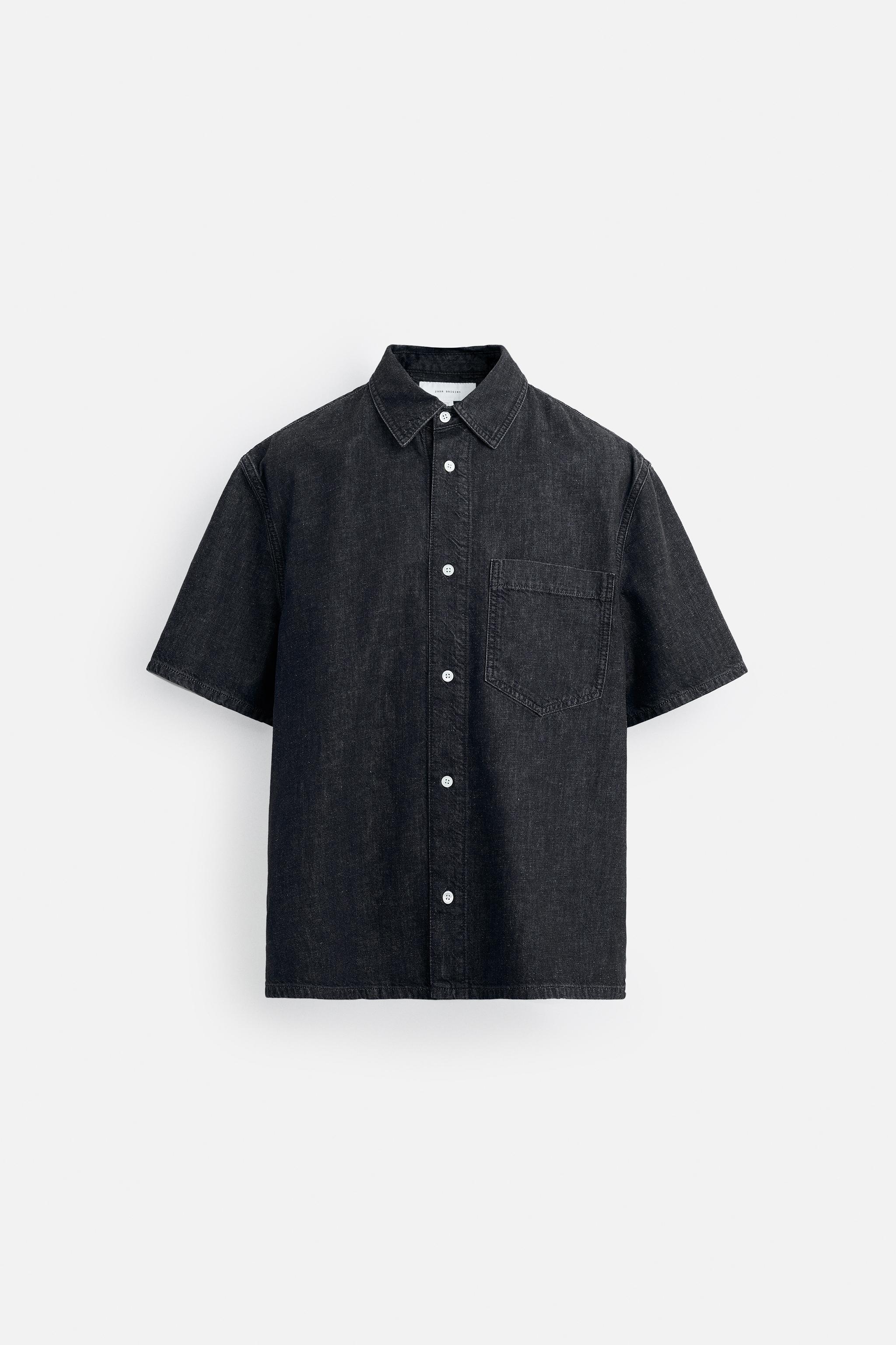 コットン - ヘンプ デニムシャツ - インディゴブルー | ZARA